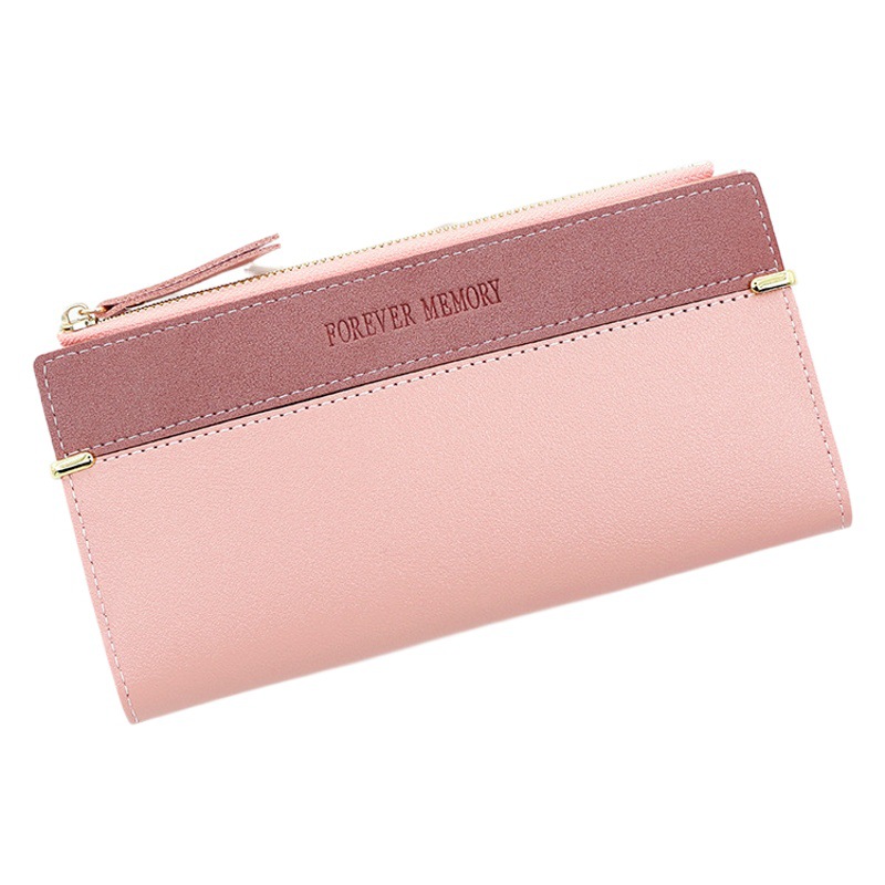 Moda de cuero esmerilado de las mujeres larga Cartera de gran capacidad titular de la tarjeta monedero embrague cremallera cartera de las mujeres