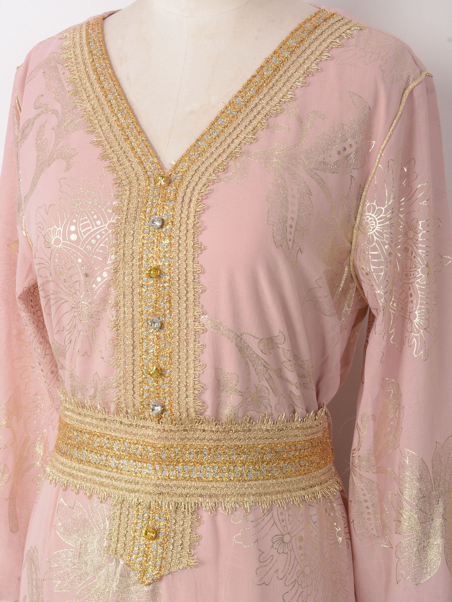 MT166 Cross-border Women's Fashion Long Sleeve V-neck Dress, Popular In Middle East, Arabia, Dubai, Muslim Robe_ecoleips.com