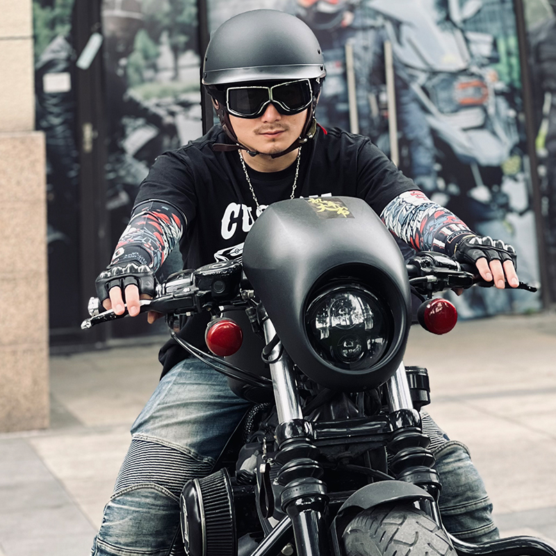 Cruise Motorcycle Half Helmet Retro Winter Men's Women's Motorbike Helmet