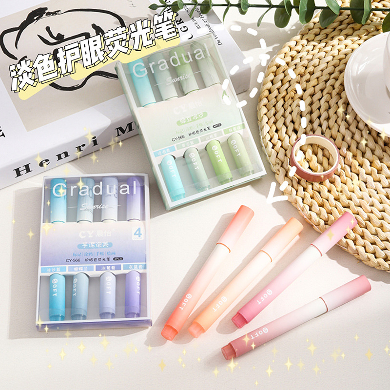 Fábrica al por mayor protección de los ojos color resaltador coral rojo color marca clave estudiante pintura papelería mano cuenta