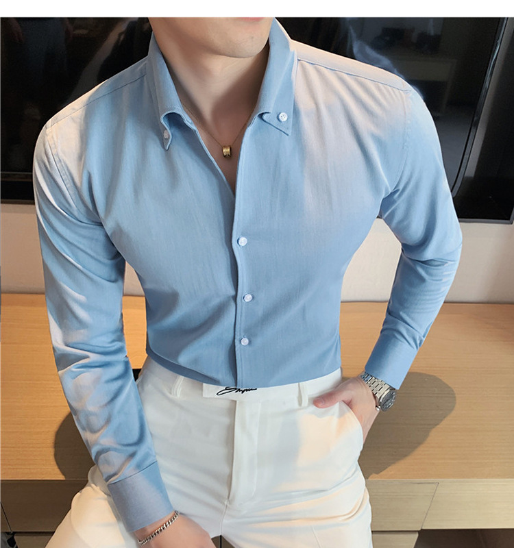 A6169 770K ÁO SƠ MI NAM HANTDU DÀI TAY PHONG CÁCH HÀN QUỐC CỔ CHỮ V THỜI TRANG NAM G02 SẢN PHẨM MỚI