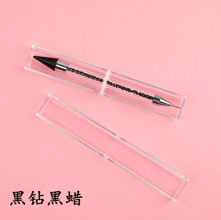 Pluma de belleza de uñas transfronteriza Nueva joyería de uñas rhinestone punto crayón de diamante de acero inoxidable de doble cabeza de doble uso