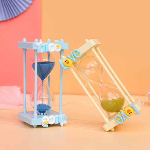 Cartoon four-column hourglass creative home living room decoration ornaments children's toys student daze hourglass plastic ornaments