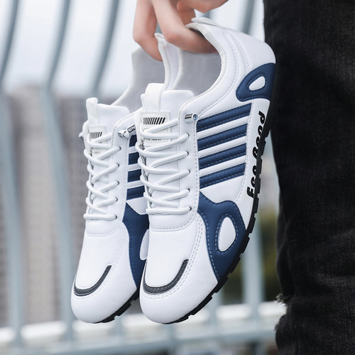 Summer New Men's Leather Waterproof Cobblestone Shoes Low-Top Soft Sole Comfort Casual Shoes Men's One-Piece Driving Shoes