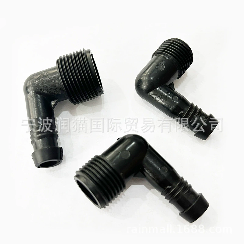 Черный соединитель для капельного орошения ирригационная водопроводная труба для сгибания тройника розетка для трубы PE колючий пластиковый соединитель