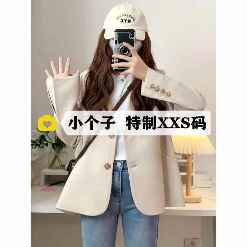 小个子西装外套女矮个子棕色气质宽松短款小西服码秋|undefined