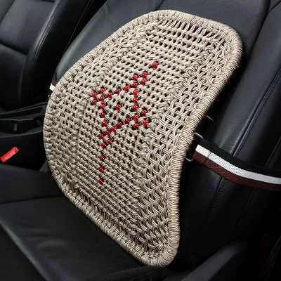 Car Lumbar Support with Thickened: Waist support - thick-hand-knitted-ball-chinese-knot-beige