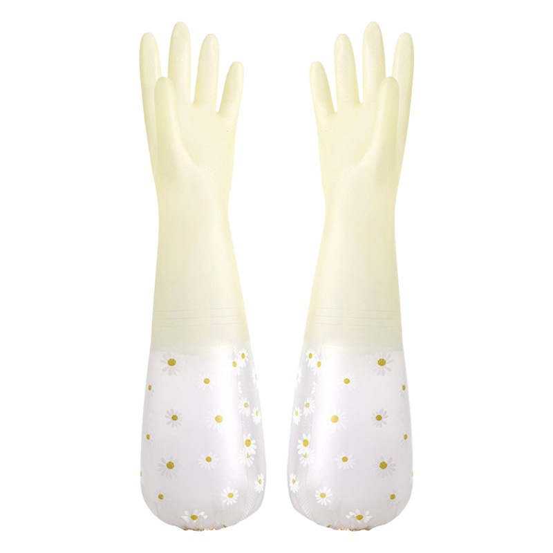 Guantes para lavar platos guantes de goma para el hogar con cordón duradero para mujeres resistentes al desgaste Limpieza de cocina goma látex limpieza antideslizante