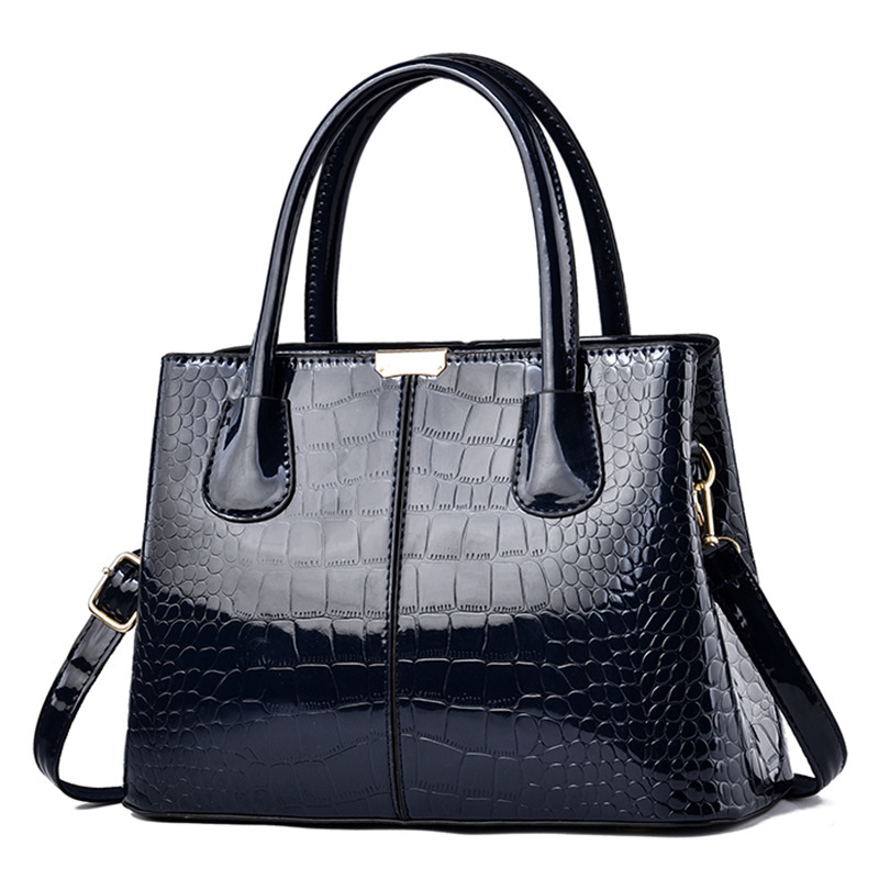 Bolso de mano de cuero brillante con diseño de piedras, modelo 2025, bolso sencillo para mujer, bolso de hombro y bandolera de gran capacidad, bolso imprescindible.