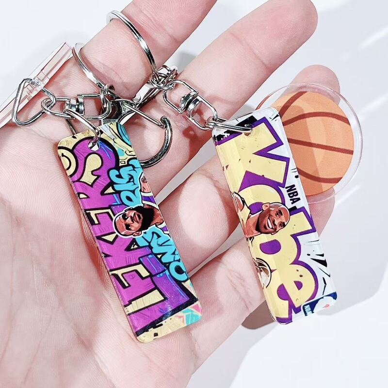 Kobe Curry James Irving Basketball Acrylic Keychain Anime Cartoon Pendant Backpack School Bag Decoration