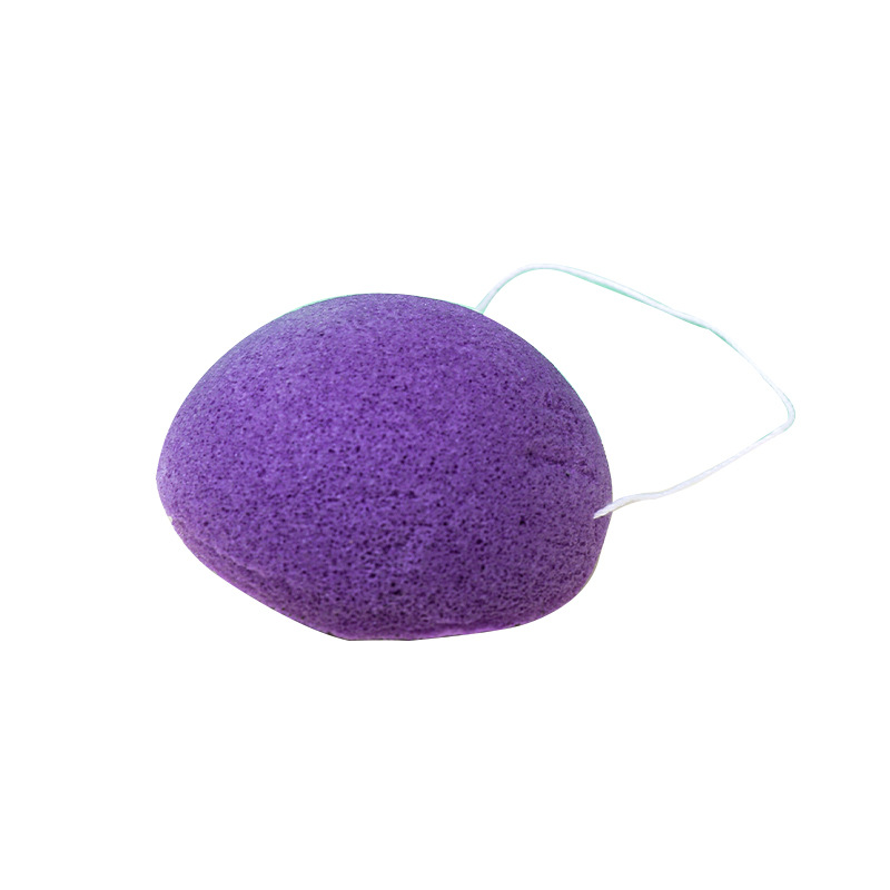 Esponja semi-redonda de konjac personalizada esponja de lavado facial esponja de limpieza facial limpia material vegetal degradable a granel