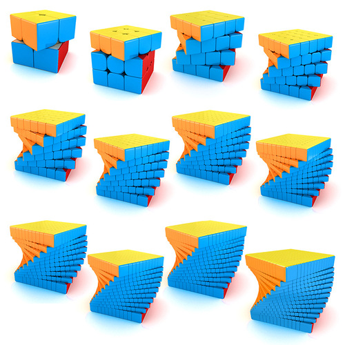 Magic Realm Level 2, 3, 4 and 5 Solid Color Rubik's Cube Super High Level 6, 7, 8, and 91 Level High Difficulty Rotating Rubik's Cube Wholesale