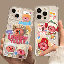 可爱海狸适用苹果15pro手机壳16pro露比13卡通12保护套plus女14