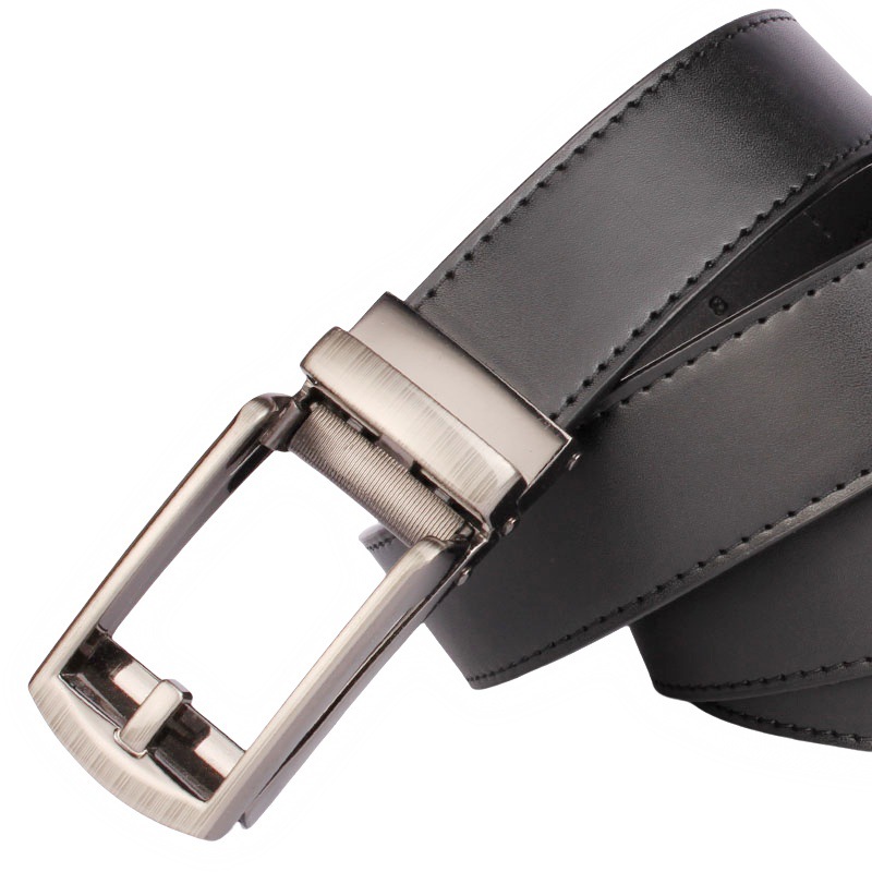 Cinturón de cuero de los hombres falso hebilla automática cinturón de negocios casual clip cinturón de fábrica al por mayor en stock