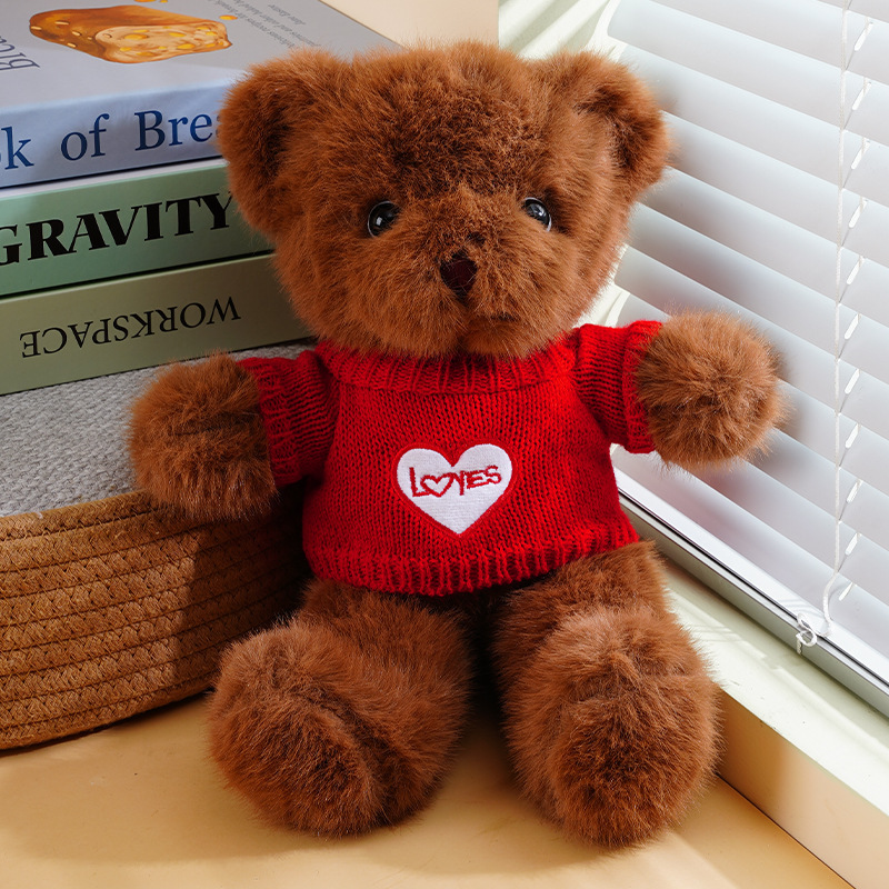 Doble párpado oso de peluche máquina de agarre muñeca visón terciopelo abrazo oso muñeca regalo corporativo juguete de peluche logo