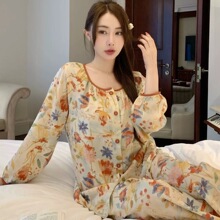 源头工厂现货春夏季睡衣女士高级感碎花宽松慵懒家居服可外穿定制
