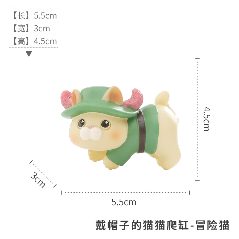 Resina creativa gatito trepa tanque decoración jardinería micro paisaje colgante acuario interesante gatito colgante colgante