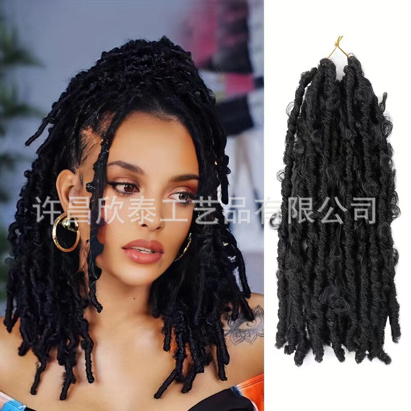 Foreign Trade Hollow Butterfly Curly African Wigs, Dreadlocks, Amazon Bestseller Butterfly Locs Crochet Hair Extensions