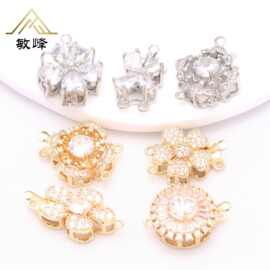 14K包金保色镶锆石插棒扣珍珠链子收尾插销扣卡扣diy手工饰品配件