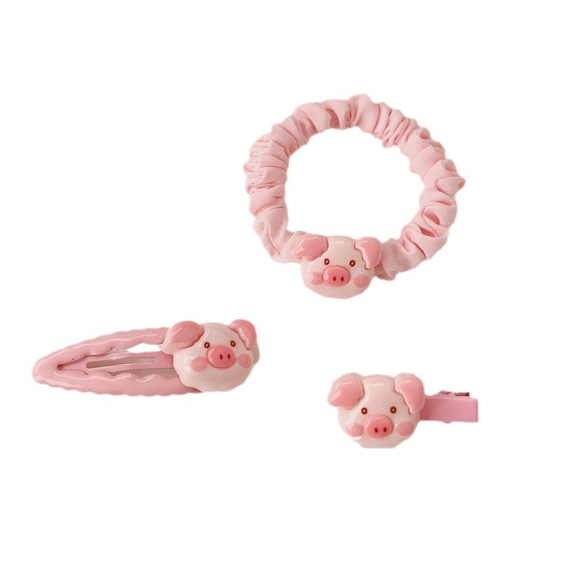 Cute cerdo pequeño cerdo intestino delgado cuerda de cabeza dulce niña dibujos animados cabello anillo cuerda de cabello tira de goma de alta elasticidad duradera