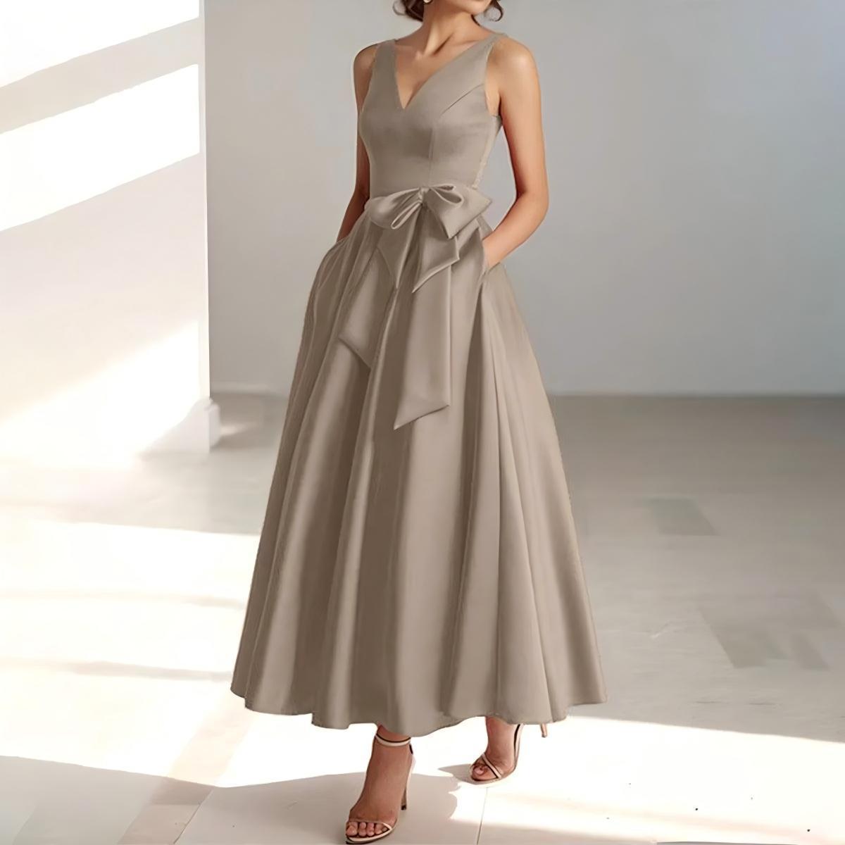 2026 nuevo comercio exterior cumpleaños anfitrión de fiesta de cuello V celebridades vestidos de adelgazamiento diario image 3