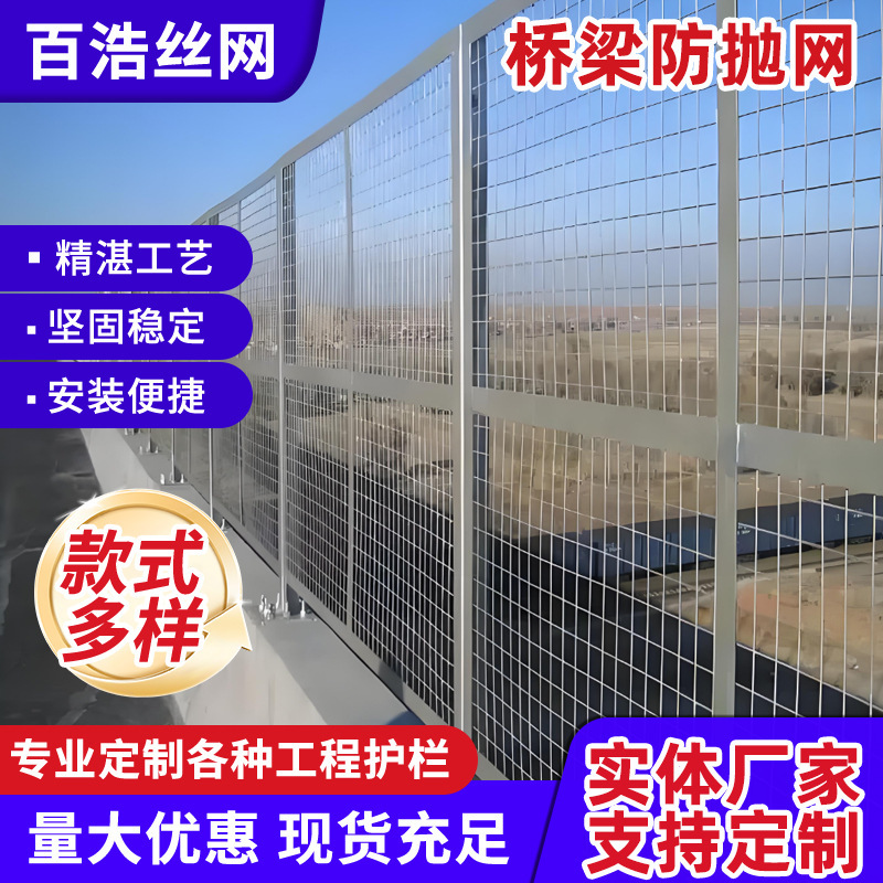Viaduct Anti-Glare Net, Highway Bridge Anti-Throw Net, Diamond-Shaped Anti-Fall Guardrail Net, Fence Net on Both Sides of Highway
