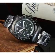 厂家低额销售d石英五针全功能计时 全功能石英钢带手表
