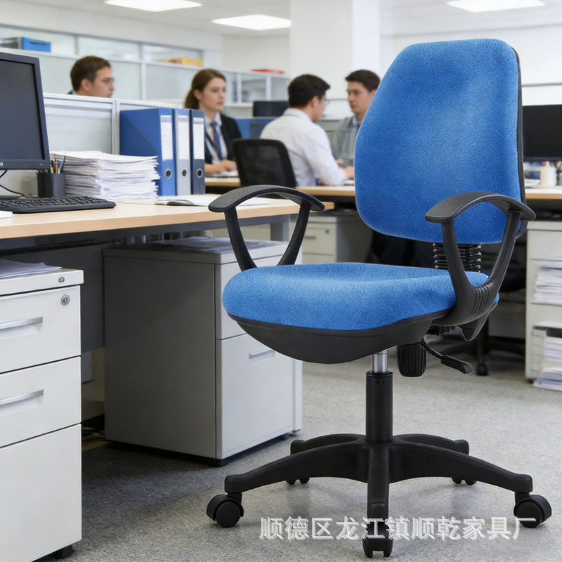 Factory Hot Sale Armless Office Computer Chair Hemp Fabric Small Swivel Chair Staff Office Home Learning Lifting Chair