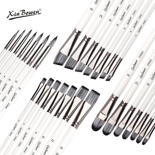 Cross-border nylon hair 7-piece paintbrush set student diy painting watercolor pen art pigment brush oil paintbrush wholesale