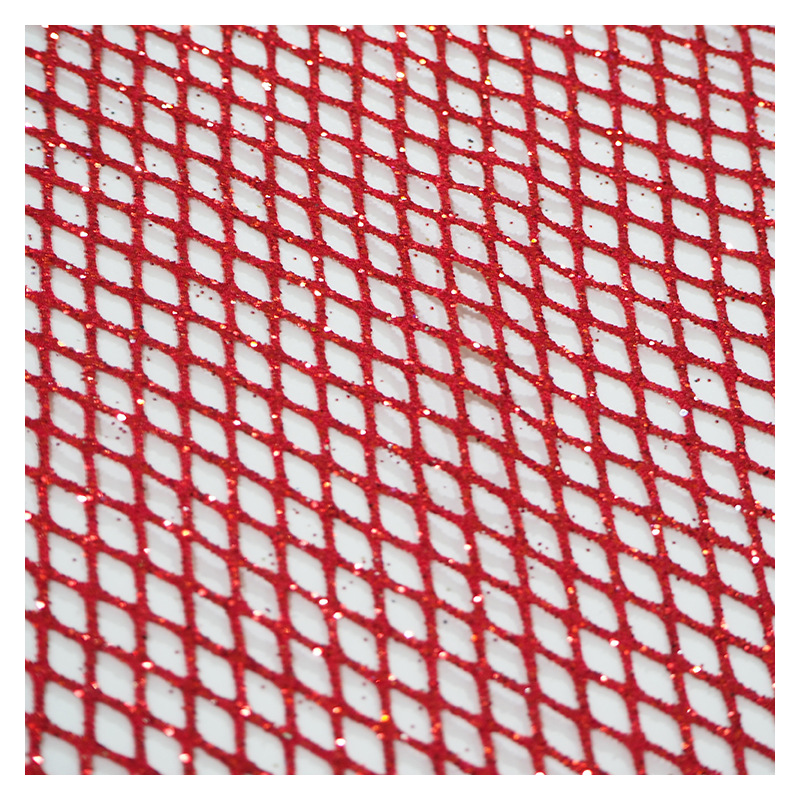 Inventario estampado diamante multicolor elástico gran rejilla polvo brillante tela de malla de ropa de mujer tela de malla de ropa infantil