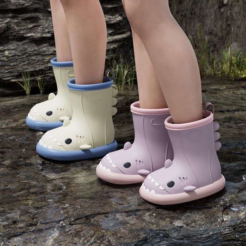 Children's Rain Boots for Boys and Girls, Cartoon Shark Waterproof Rain Boots, Baby Kidsren's Rain Boots, Baby Non-Slip and Cute