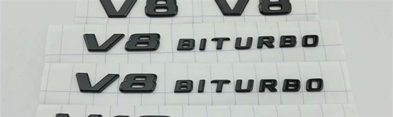 Mercedes-Benz G-Class G500 emblem, G63 lettering, AMG car stickers, 65 rear badge, V8 BITURBO side badge, black
