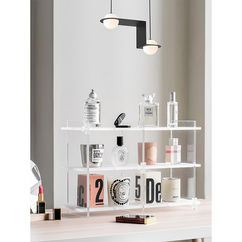 亚克力多功能多层桌面整理杯子收纳架化妆品免打孔简易储物置物架