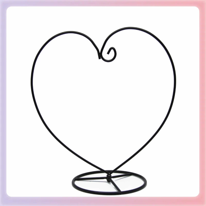 ✅ Микроландшафтная стеклянная железная рамка, подставка для цветов в форме сердца, полукруглая S-образная скоба, железная рамка с двойным крючком в форме луны, железная рамка для стеклянной бутылки