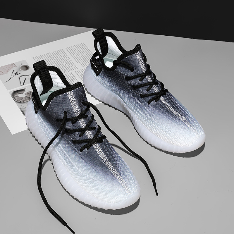 Manufacturer Wholesale Gradient Color Men's Shoes Yeezy 3500 Breathable Mesh Sports Casual Shoes for Men and Women Couples Running Height-Increasing