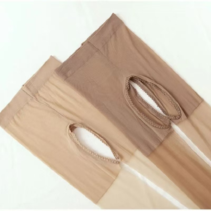 Women's Extra Large Crotch Open Temptation Sexy Pantyhose Underwear Four Sexy Free Black Pantyhose Black