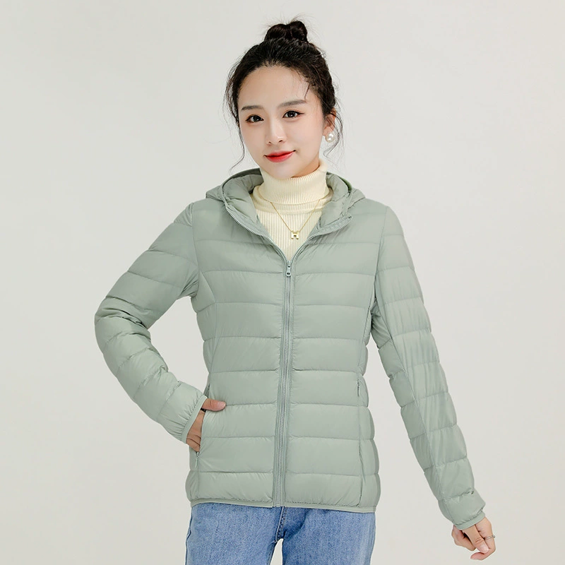 Прямая трансляция тонкого пуховика трансграничного женского воротника