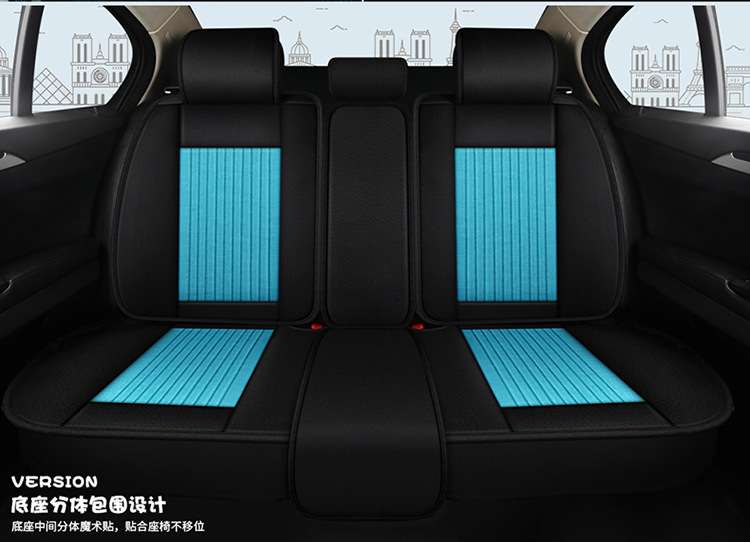 All-Season Universal Car Seat Cover, Full Coverage Fabric Seat, Summer Trendy New Cartoon Seat Cushion, Linen Female Seat Cover