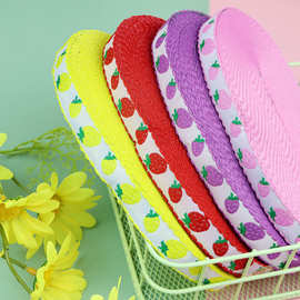 可爱草莓花边 民族服装镶边DIY精美棉质花边1.5cm多色草莓织带