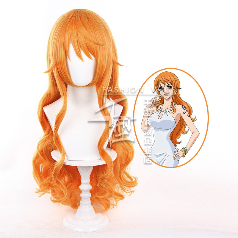【Xing Luo】 One Piece Nami cosplay wig, orange long curly hair 【Xing Luo】 One Piece Nami cosplay wig, orange long curly hair