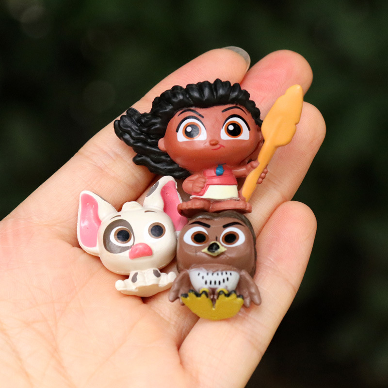 国境を越えた人気の漫画の原始人モアナ姫の手作りモデルかわいい人形デスクトップケーキデコレーションオーナメント|undefined