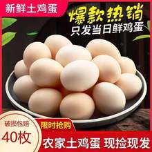 土鸡蛋40枚现捡现发鸡蛋新鲜散养柴鸡蛋营养笨鸡蛋新鲜批发价20枚