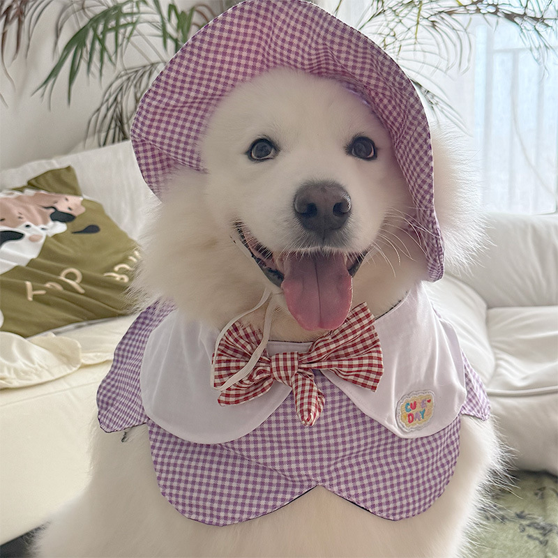 新款2025宠物狗狗花瓣口水围兜宠物狗大型犬萨摩边牧可爱围脖饰品|undefined