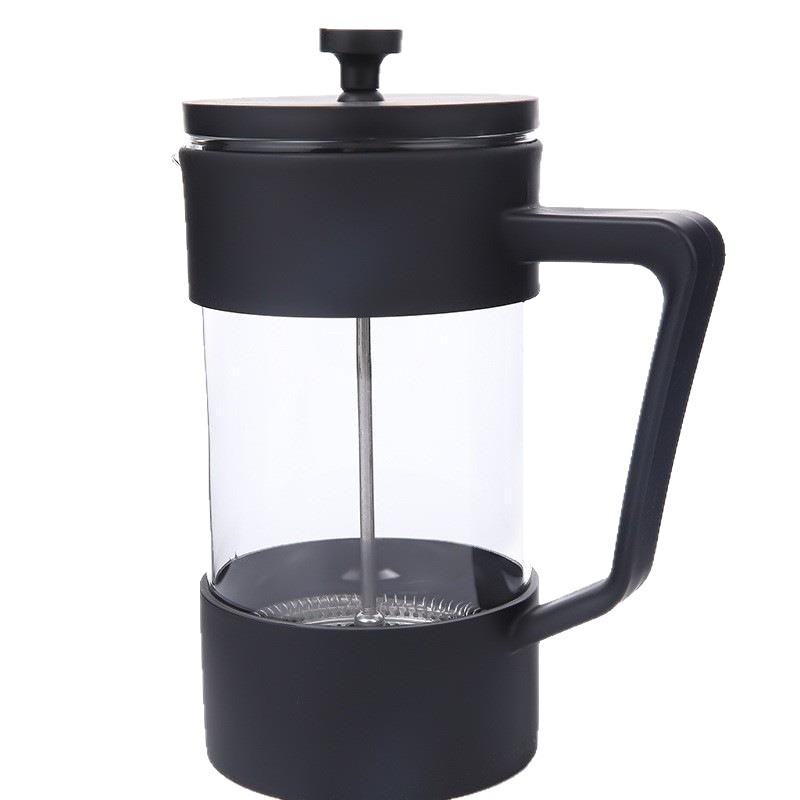 Cafetera doméstica resistente al calor de alta presión de vidrio de silicio de alto espesor de filtración simple cafetera de café resistente a altas temperaturas