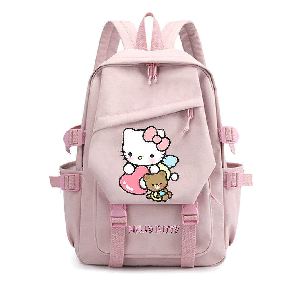 Привет Китти, Hello Kitty, мультяшный школьный рюкзак, вместительный рюкзак, для средней школы