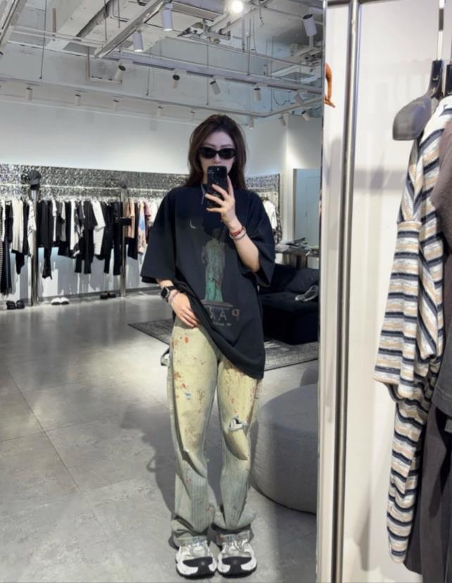 Melancholy High Street Brand Bloodstained Dirty Dyed Ripped Trendy Casual Logging Workwear_mkmklike.com