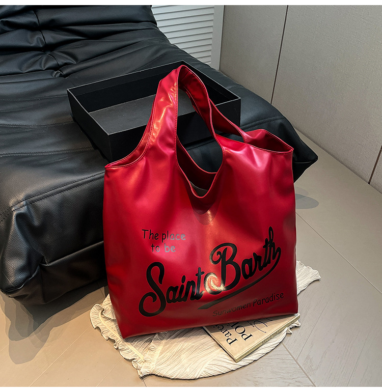 Large-capacity single-shoulder bag for women, 2025 new style, fashionable, casual and versatile tote bag, letter niche design handbag undefined