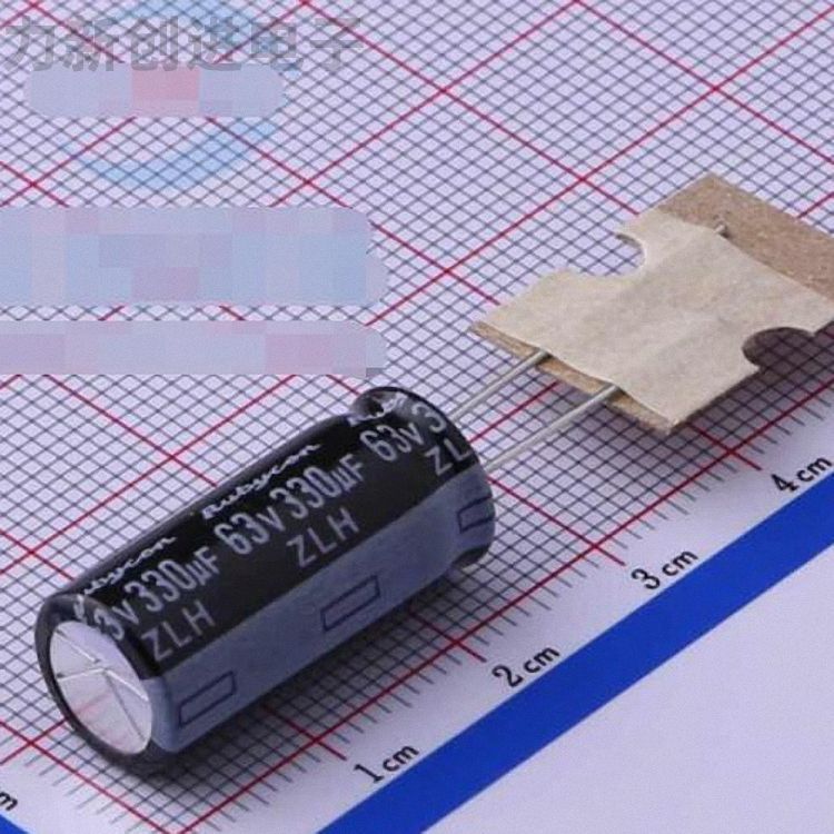 63ZLH330MEFCT810X23描述330uF 63V电解电容器