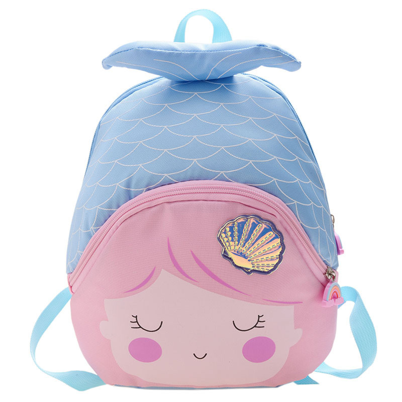 Nueva moda caricatura sirena mochila para niños mochila para niños y niñas mochila para jardín de infantes mochila de educación temprana ligera
