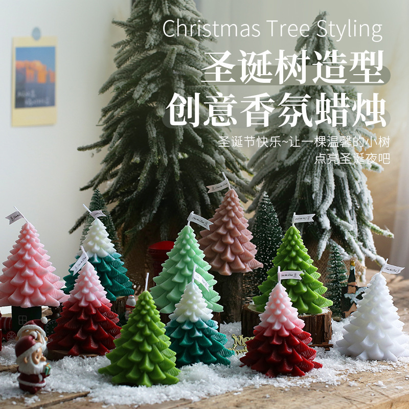 クリスマスキャンドル雰囲気お土産手作りロマンチックなクリスマスプレゼントクロスボーダークリスマススタイルキャンドル卸売り|undefined